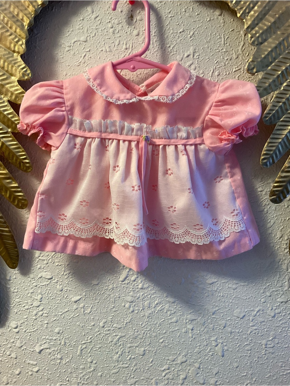 Vintage Cotton Candy Baby Girl Pink Ruffle Dress